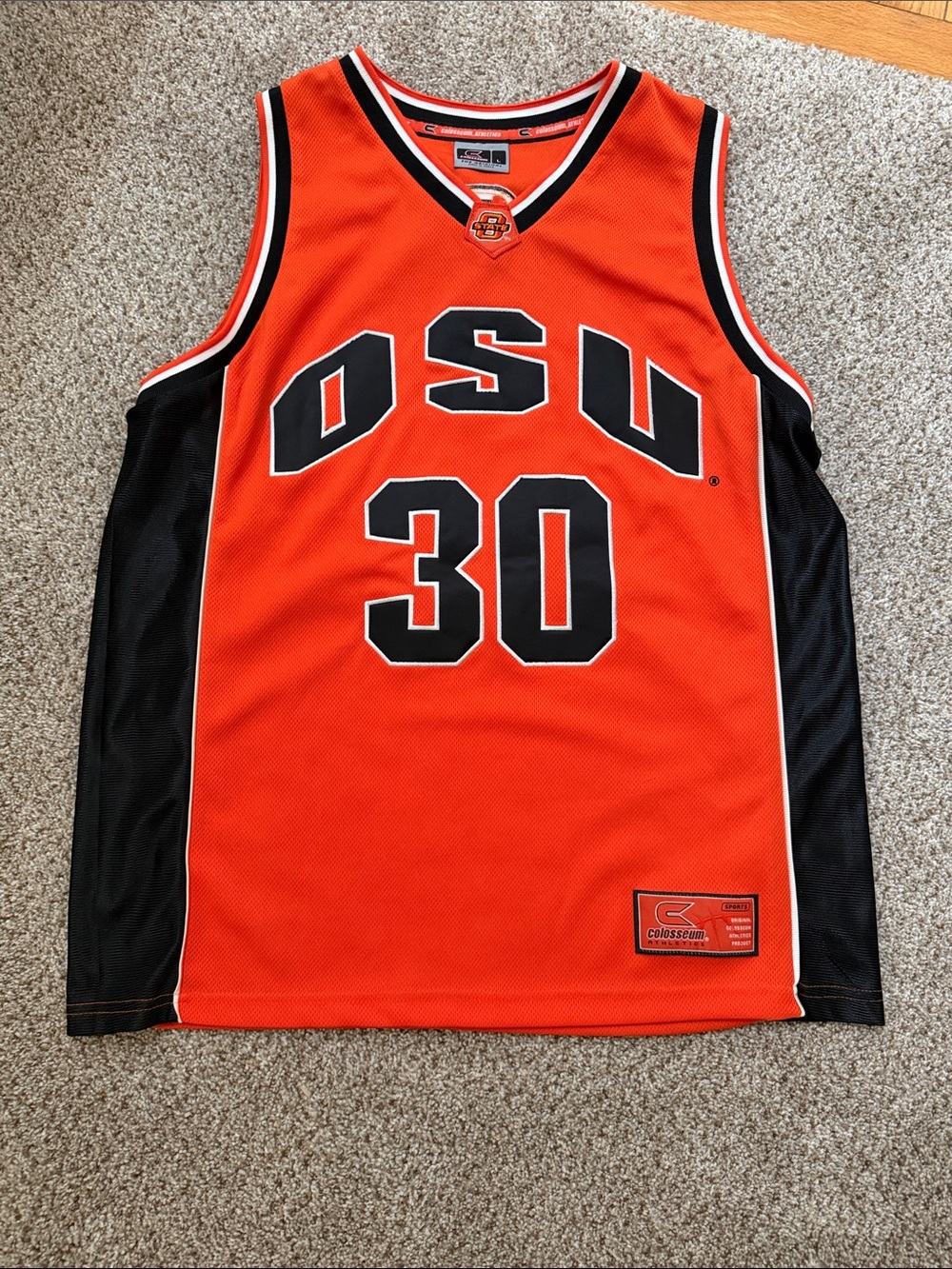 Colosseum OSU Orange and Black Basketball Jersey #30